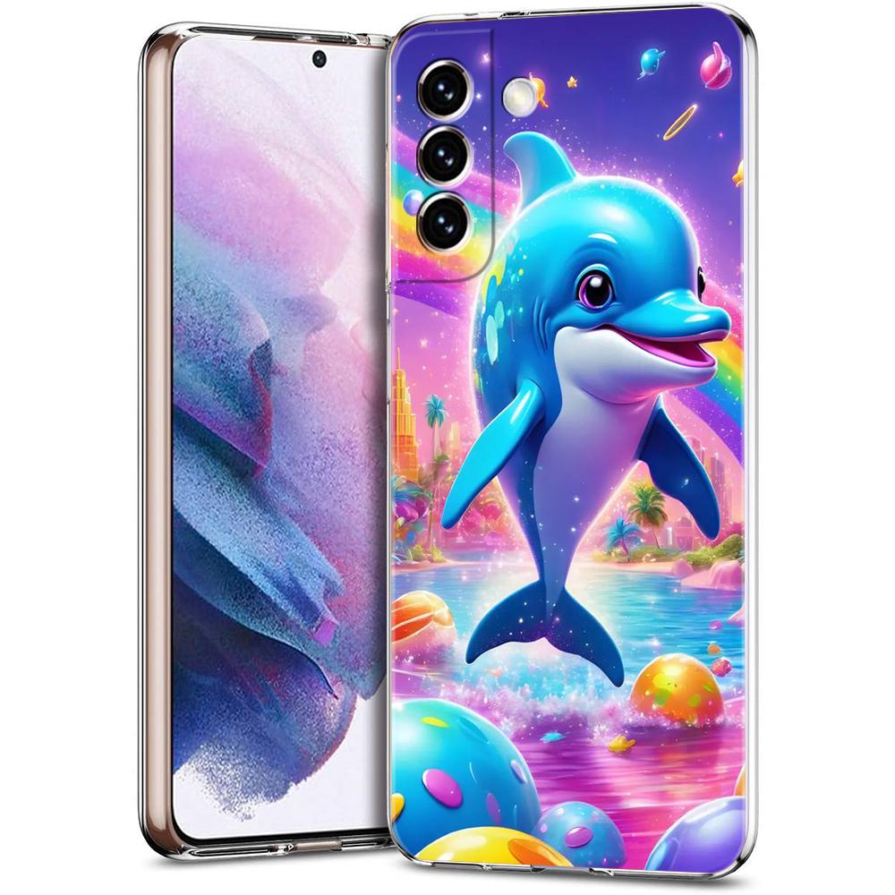 

Прозрачный чехол для Samsung Galaxy S25 S24 S23 S22 S20 S21 FE Ultra Edge S24 S23 S10 Plus 5G Чехол для телефона Морское животное Дельфин Samsung S24 Plus