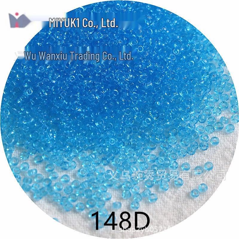 1.5mm Transparent Miyuki Glass Seed Beads for DIY Hairpins, Embroidery, and Bracelet Crafting.
