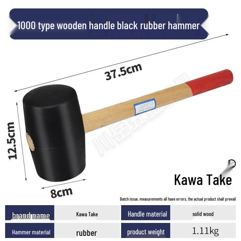 Rubber Mallet with Wooden Handle for Tile and Leather Installation