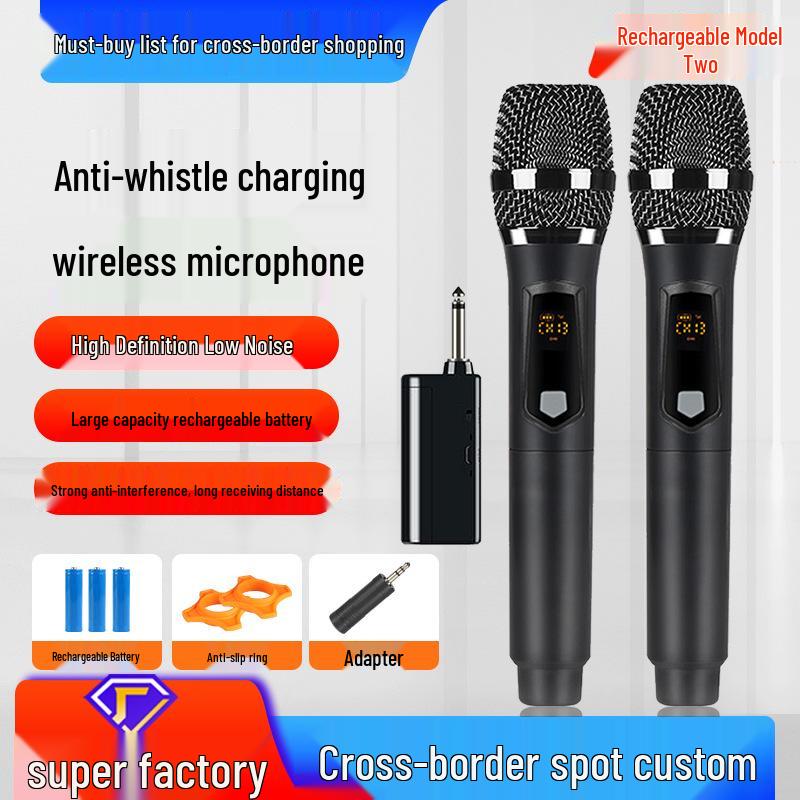 2.4G Wireless Dual Microphone & Speaker System for Home, Karaoke, Outdoor, and Live Broadcasts.