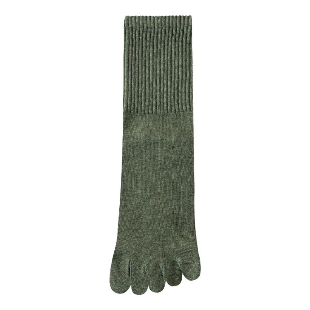 

Cotton Women Toe Socks Sports Socks Breathable Five Finger Socks with Separate Fingers Middle Tube Socks Autumn Spring One Size зелений