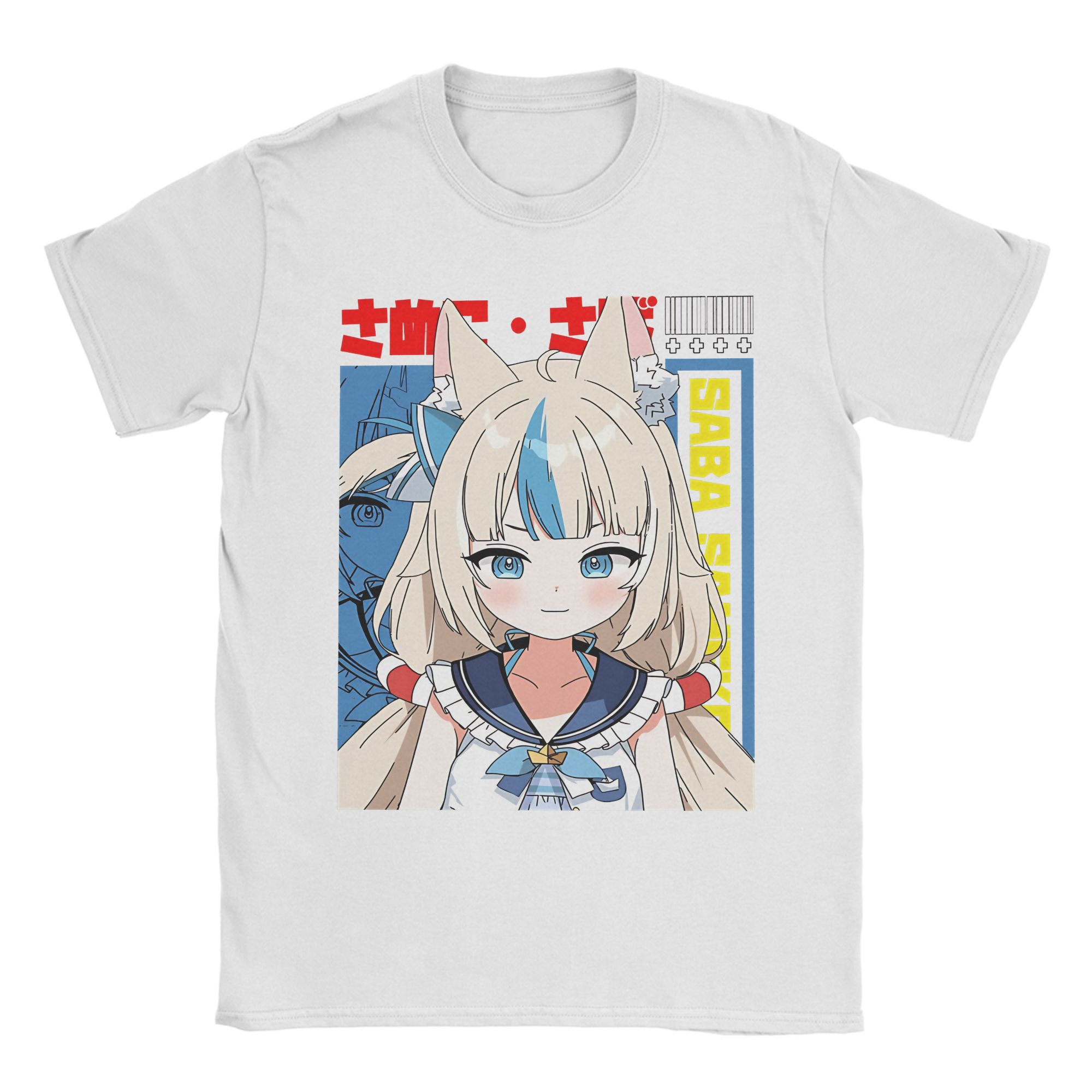 

Sameko Saba Аниме Футболка Мужская Женская Крутые Хлопковые Футболки Круглый Вырез Короткий Рукав Футболки Идея для Подарка Одежда 4XL