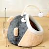 Cat Kennel Cartoon Lantern Fish Cat Bed Warm Soft Cat House Tent Non Slip Bottom Washable Cave Cats Beds Autumn Winter