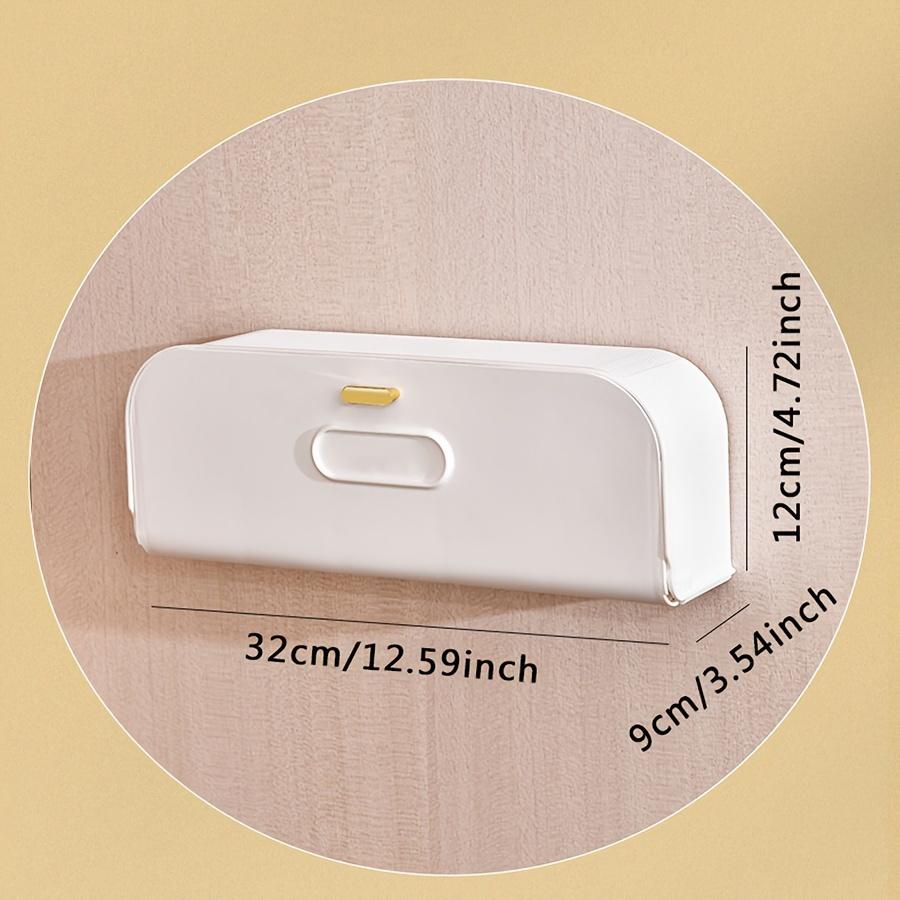 Lightweight White Wall-Mounted 1pc Drawer Organizer - Plastic Storage Box with Partitioned Sections and Golden Handles -for Home Wardrobe Organization