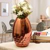 Gold Iron Vase – 11 Inches, Handcrafted Decorative Vase with Hammered Honeycomb Texture, Modern Flower Vase
