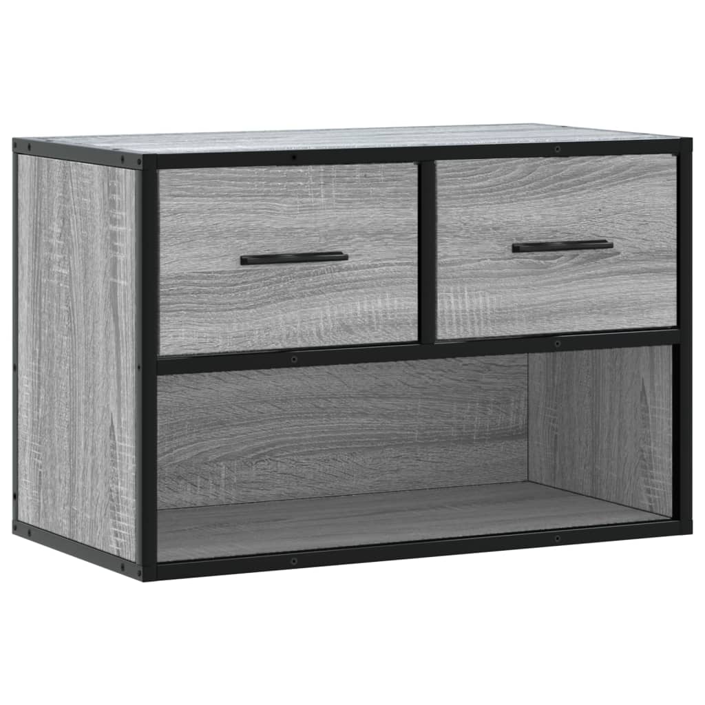 TV Stand Gray Sonoma 60 x 31 x 39.5 cm Engineered Wood and Metal