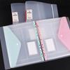 Transparent Loose-Leaf File Bag High-Capacity File Organizer Binder Pockets Button Close Business Document Pouch Stationery