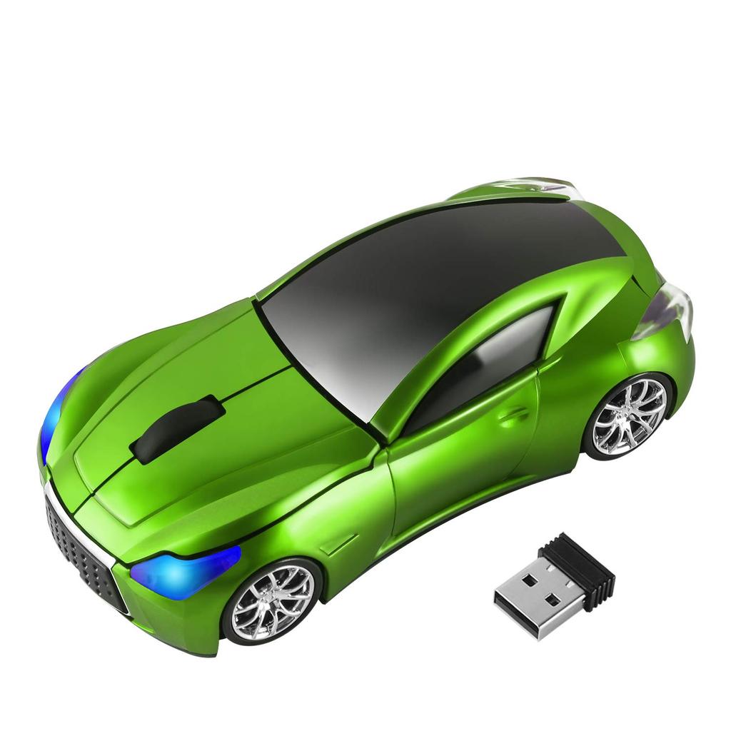 RUUNNER Cool Small Car Wireless Cool Sports Car Compact Optical Cordless USB High 10M Reception Range Mouse, Mouse, Car-Shaped Mouse, Mouse, Small,