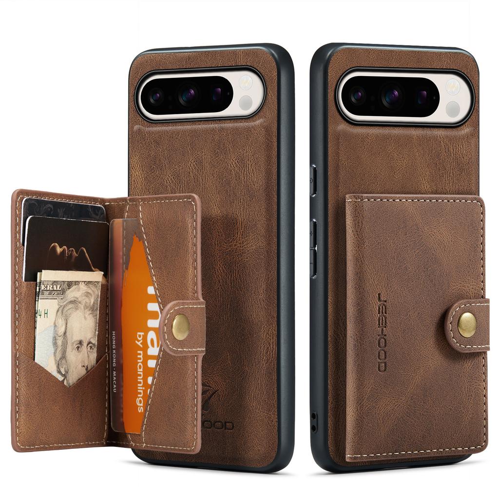 Magnetic Wallet Leather Case for Google Pixel 9 Pro XL 8 Pro 7 7A 6A 5A Pixel Fold Detachable RFID Blocking Card Bag Phone Cover