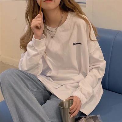 Early Spring New Long-sleeved T-shirt Women's Large Size Loose Trendy Outer Wear Autumn Clothes Bottoming Shirt Top