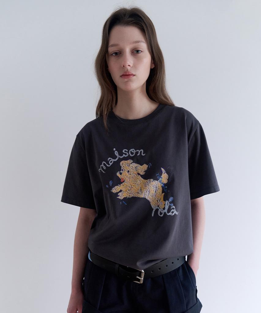ROLAROLA Rola Puppy Friends T-Shirt Charcoal