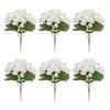 6Pcs Artificial Flower with Green Leaves Realistic Fake Plastic Flower Home Office Wedding Party Indoor Outdoor Faux Flower Plants Decoration