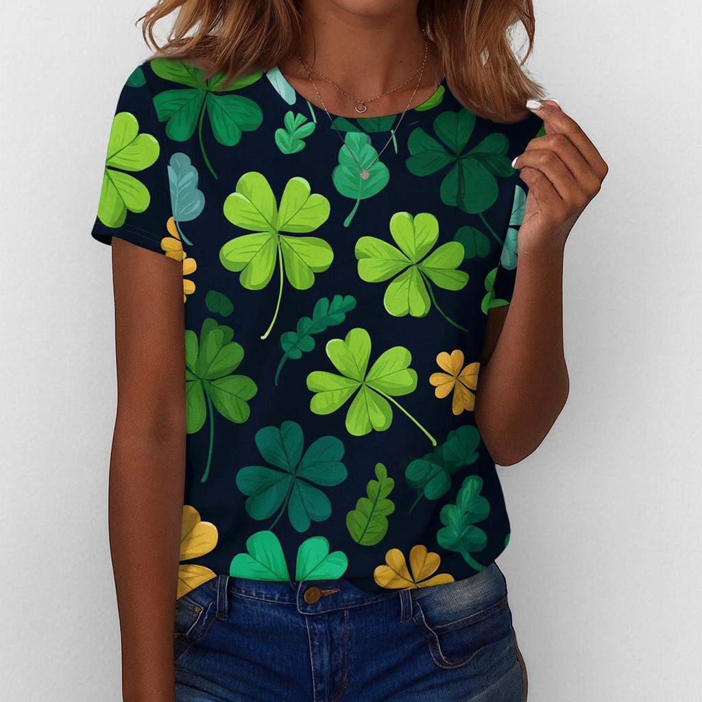 Women's T Shirt Tee Print Short Sleeve Daily Weekend Fashion Basic Regular Top  St. Patrick's Day