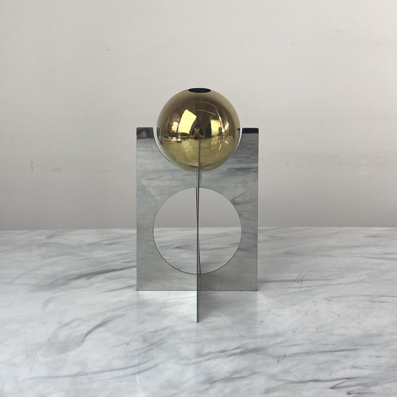 Simple Modern Geometric Three-dimensional Metal Entrance Hall Decoration Concentric Bracket Ball Ornaments Study Room Sample Tabletop Furnishings