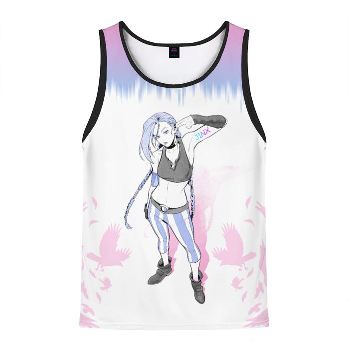 Anime League of Legends Jinx Graphic 3D Print Sleeveless Vest Harajuku Y2k Men’s Tank Tops