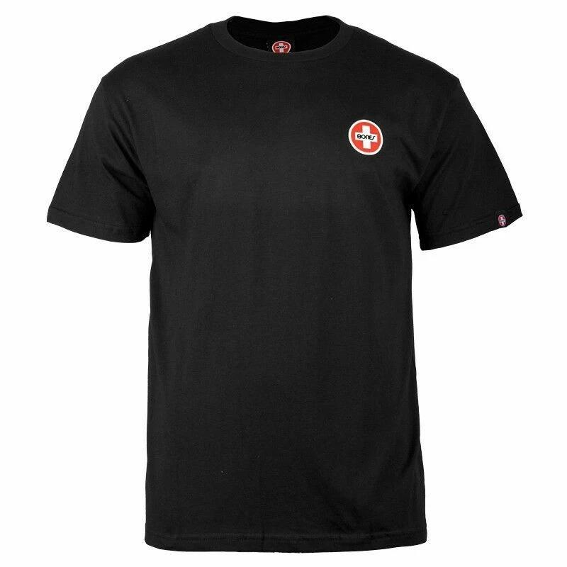 Powell Peralta BONES SWISS SMALL LOGO Skateboard T Shirt BLACK XS