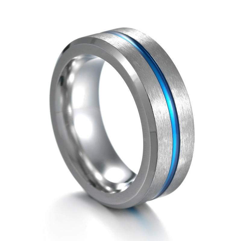 European and American Popular Men's Jewelry 8mm Frosted Men's Ring Ring
