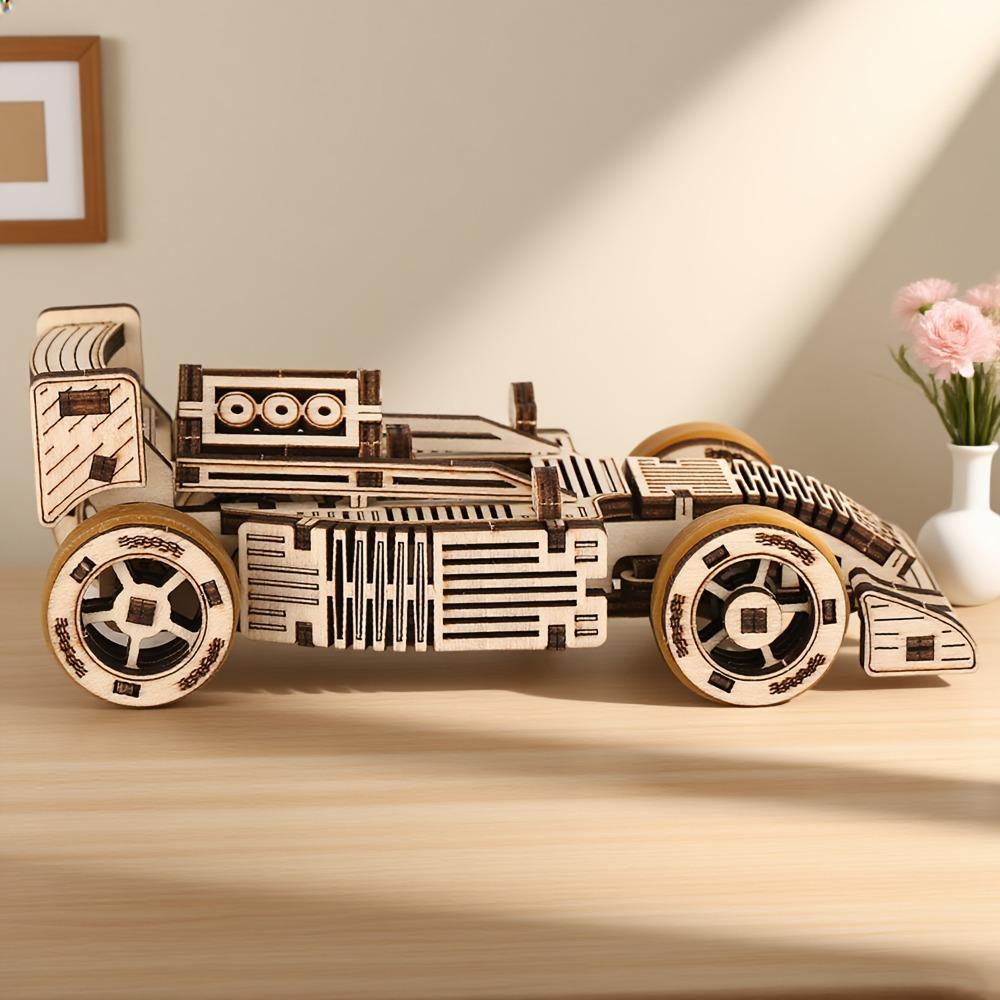 3D Wooden Puzzle Formula Racing Cars for Adults Model Car Kits Stress Relief Toy Birthday Gift for Teen Boys Men Boyfriend