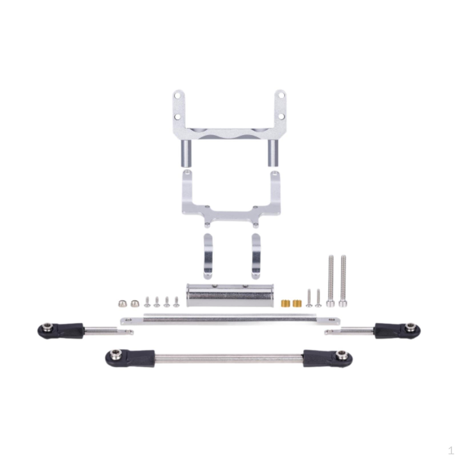 

1:10 Scale RC Car Servo Mounting Bracket Assembly Kit with Steering Link срібний