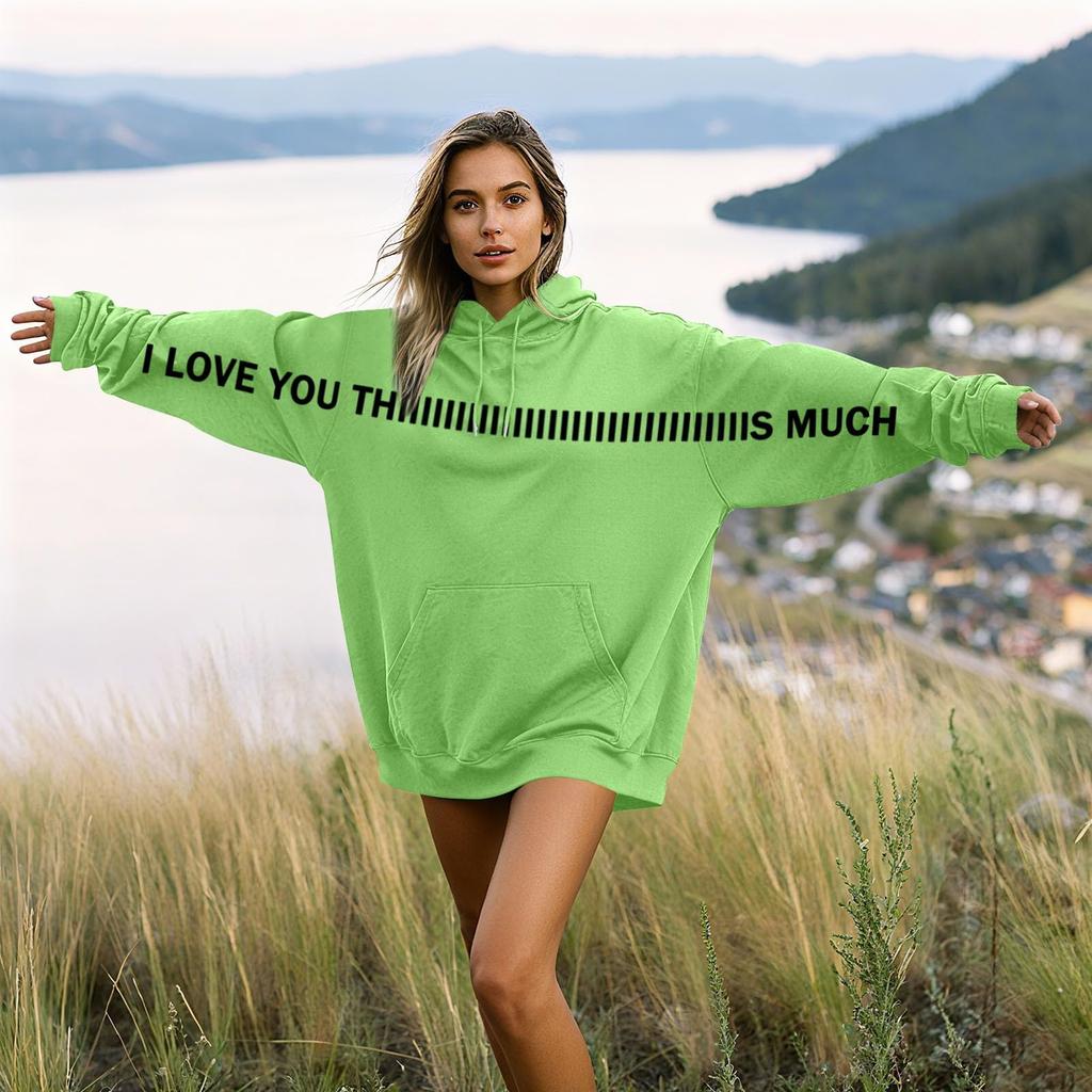 Damen Modisches Lässiges Langärmeliges Paare Buchstaben-Print Kapuzen-Sweatshirt