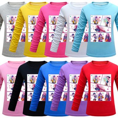 Kids Girls Anime Cartoon K-POP Rumi Zoey Mira Printed Casual Long Sleeves T-Shirt Top