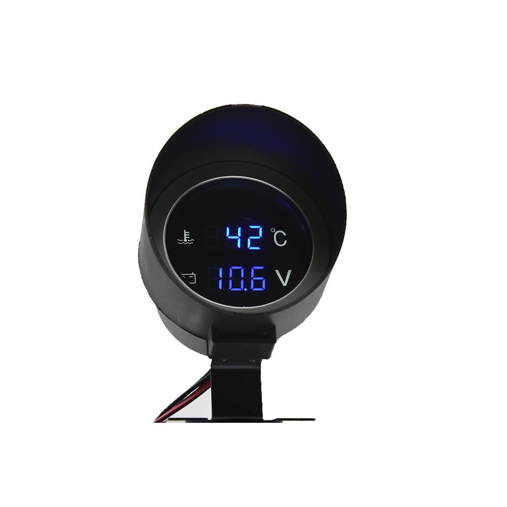 Car Water Temperature Gauge -10-110 Celsius With Water Temp Joint Pipe Sensor 28MM 34MM Adapter 1/8NPT Sensor Voltmeter 2 IN 1