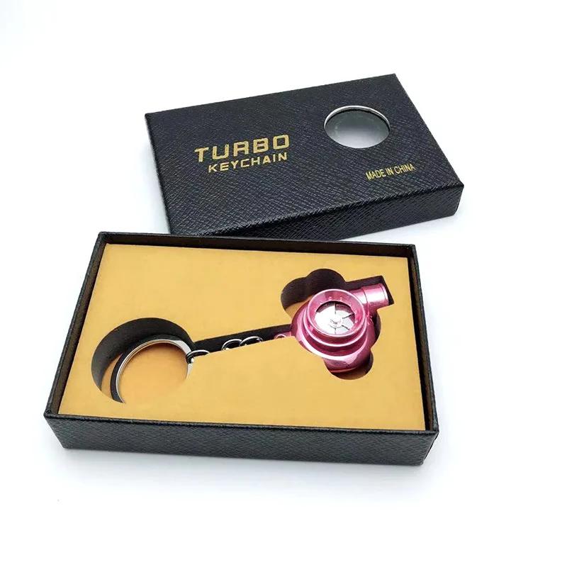 1Pcs Mini Turbo Turbocharger Keychain Spinning Turbine Key Chain Ring Keyring Keyfob Car Keyring Car Interior Accessories