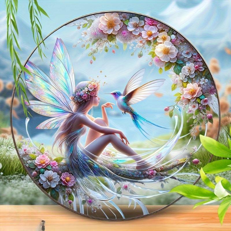 2D Flat Acrylic Hummingbird and Fairy Decoration, No Need for Batteries/electricity, Unique Indoor/outdoor Decoration, Multi-purpose Tradit