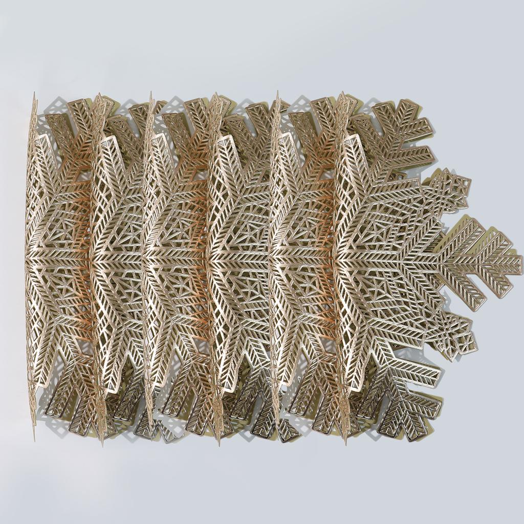 38CM Vinyl Ausgestanzt Platzset PVC Schneeflocke Rund Unregelmäßig Platzset Untersetzer für Küche Weihnachten Hochzeitsfeier Heimdekoration