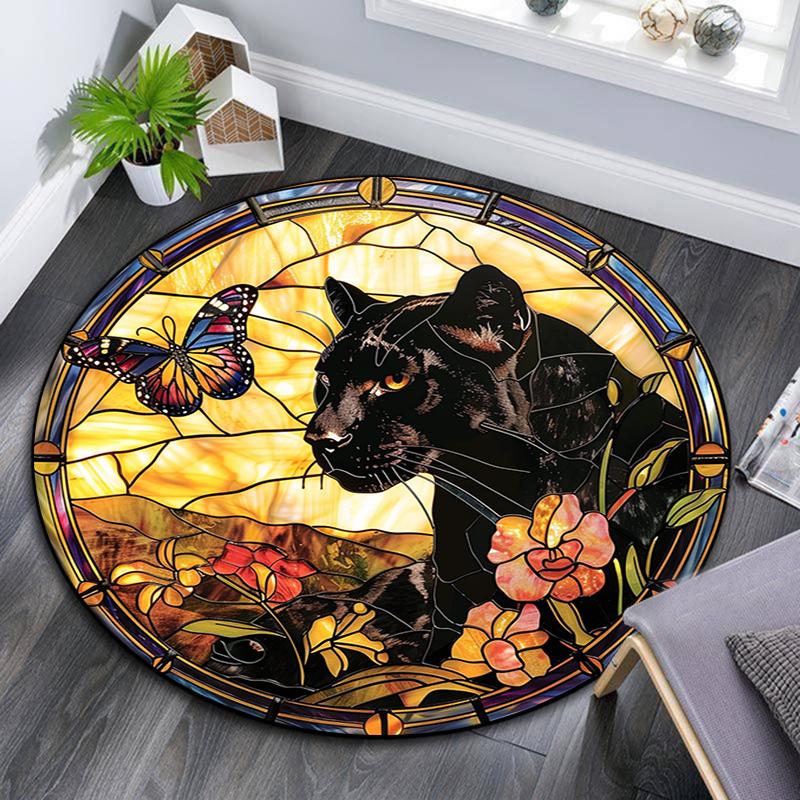 Cartoon Print Round Area Rug,Carpet Rug for Living Room Bedroom Sofa Playroom Decor,Non-slip Floor Mat