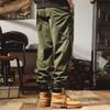 Fall Spring Men Cargo Pants Ankle Banded Loose Wear Resistant Drawstring Elastic Waist Pockets Outdoor Work Trousers