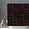 Bohemian Duschvorhang-Set Wasserdichtes Tuch Schwarze Geometrie Fransen Farbig Bedruckte Badevorhänge Mehrere Größen Badezimmer Sichtschutz Dekoration