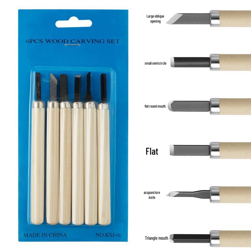 12-Piece Handmade Wood Carving & Engraving Knife Set with Student Art Eraser