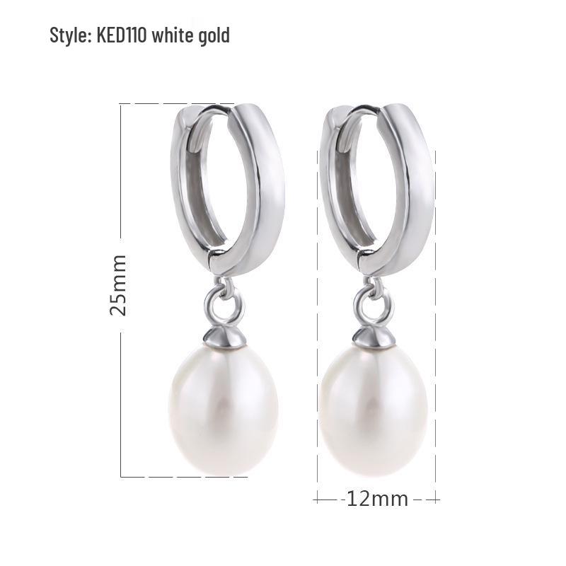 

S925 Sterling Silver Pearl Stud Earrings - High-End French Dangle Earrings for Women, Perfect Christmas Gift for Girlfriends 925 Silver