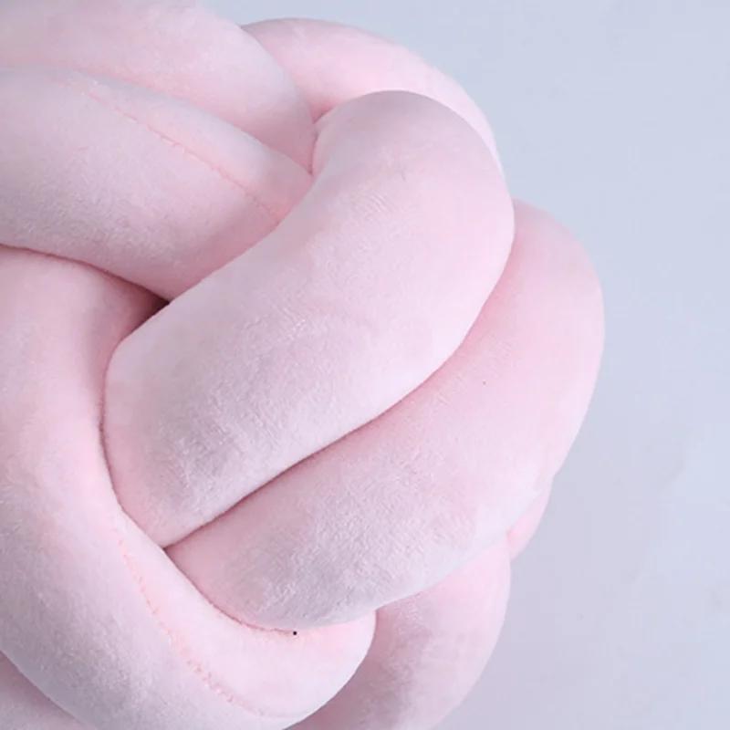 Soft Plush Knot Cushion Sofa Throw Pillow for Living Room Green Round Hand Woven Cushion Throw Pillow Round Knot Pillow