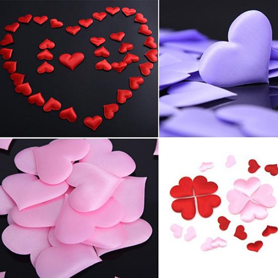 100x Svatební dekorace Dekorace na stůl s okvětními lístky srdce Valentýna