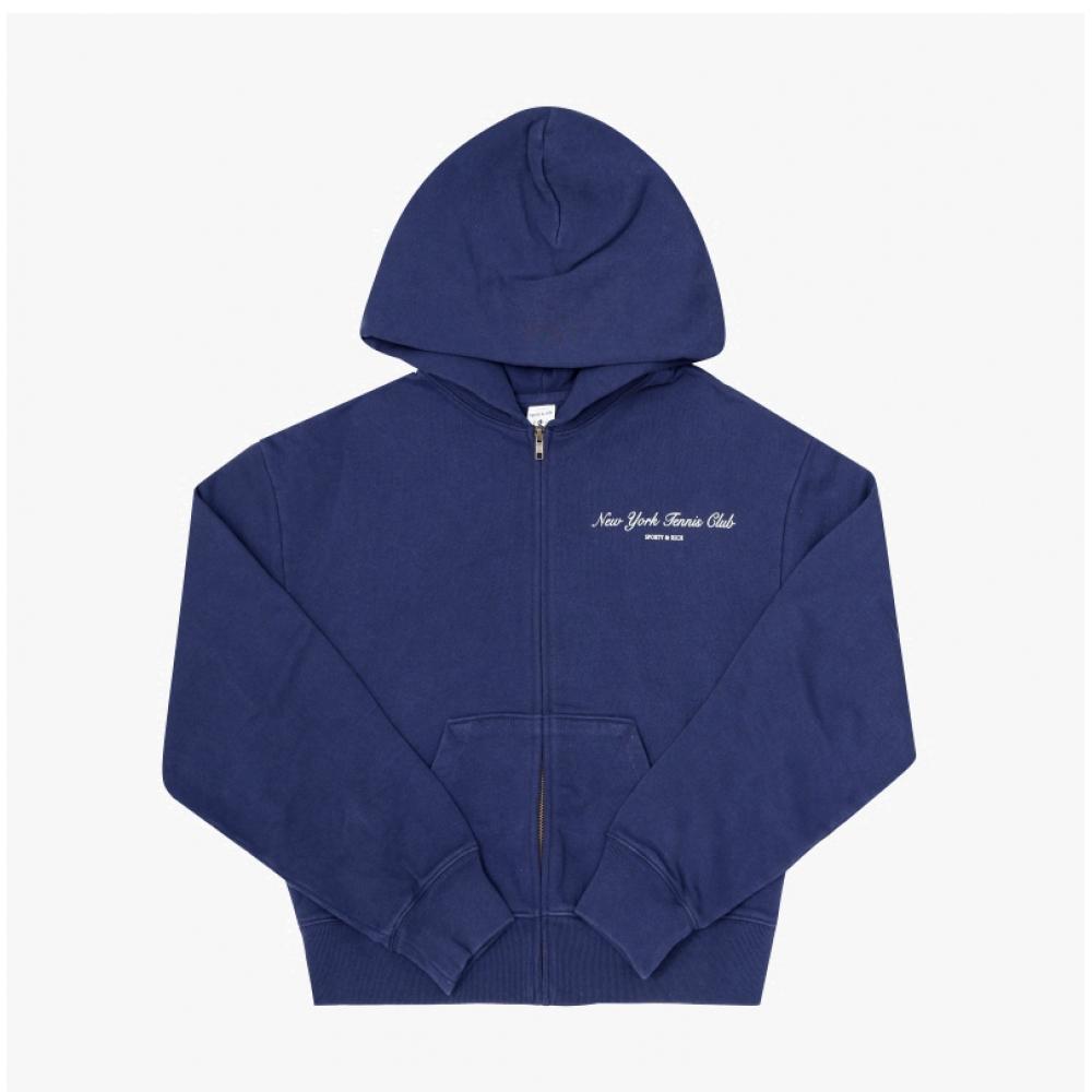 Sporty   Rich Dark Navy Ny Tennis Club Hoodie Zip St068621402bl106