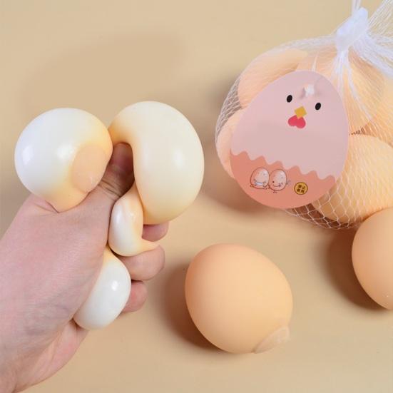 Unbreakable Artificial Egg Squeeze Toy Soft Rebound TPR Anti-stress Ball Pinch Toy Stress Relief Simulation Egg Props Funny Spoof Squishes
