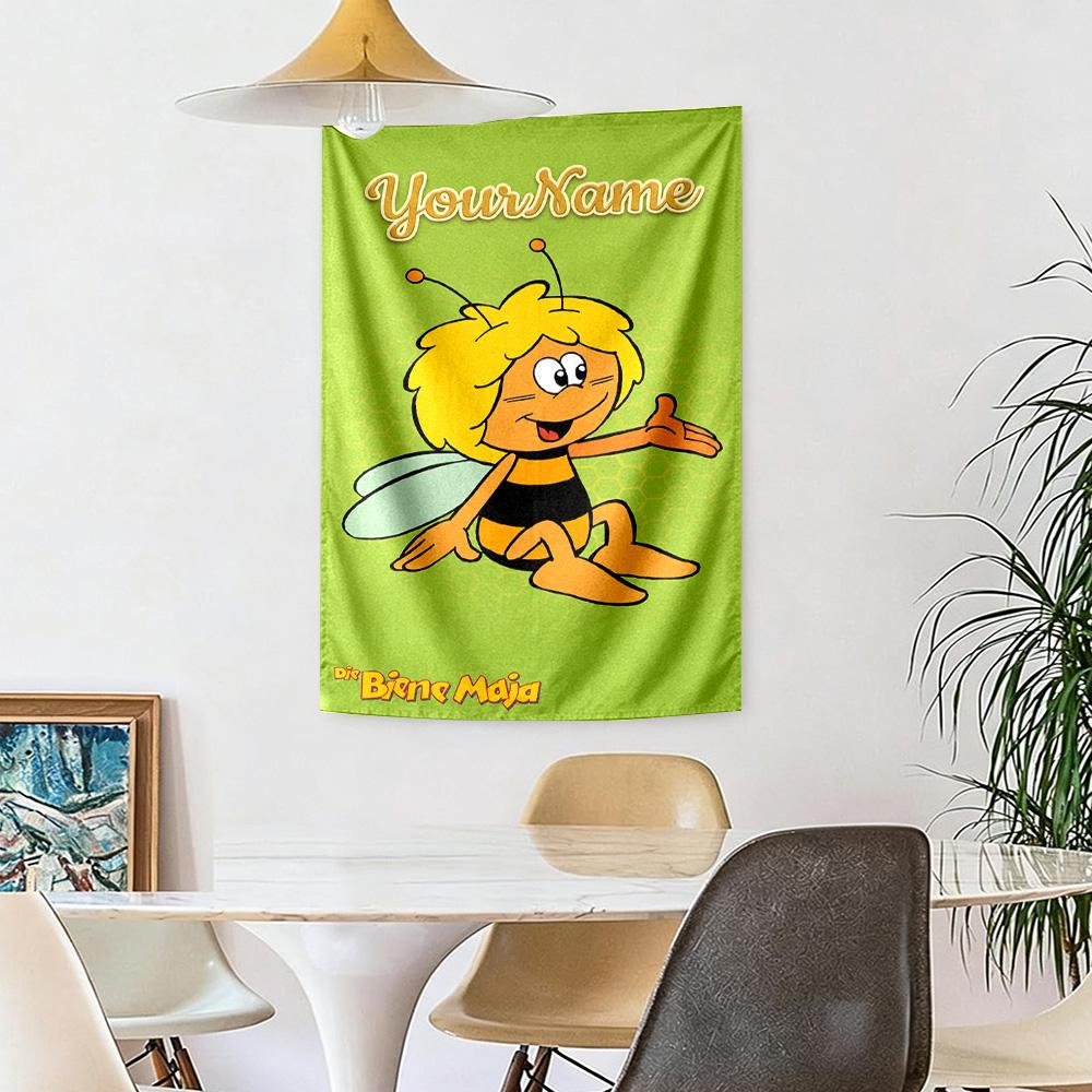 Biene Maja Custom Your Name Wall Decor Tapestry Art For Pet Memorial Birthdaywedding Party Backdrop Family Gift