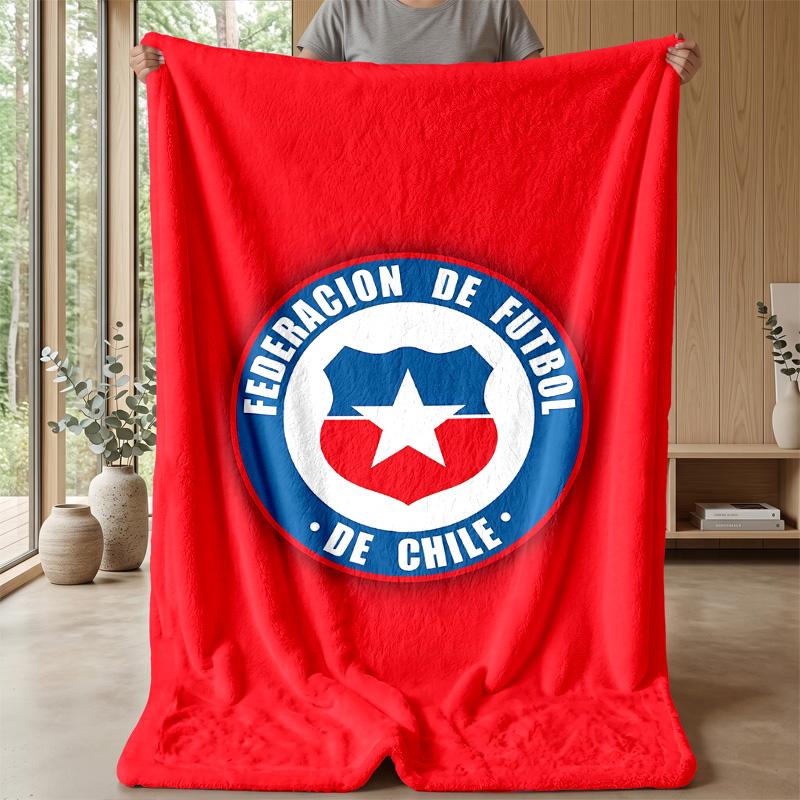 Fußballmannschaft Chile Thema Decke Weiche Flanelldecke Plüsch Überwurf Gemütliche Sofa Bett Decke für Heimdekoration
