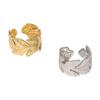 Tropical Leaf Design Stainless Steel Ring - Simple, Fresh, and Unique Titanium Jewelry