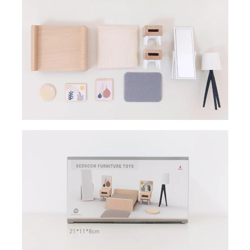 Puppenhaus Miniatur Zubehör Wald Familie Zuhause Möbel Kollektion Set Küche Kochtöpfe für Kinder Mädchen Geschenk Ins