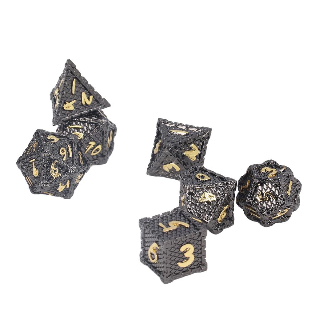 7Pcs Polyhedral Metal Dice Set RPG Dice with Storage Box Role Playing Games Great Gift for Teens Adults Family Friends