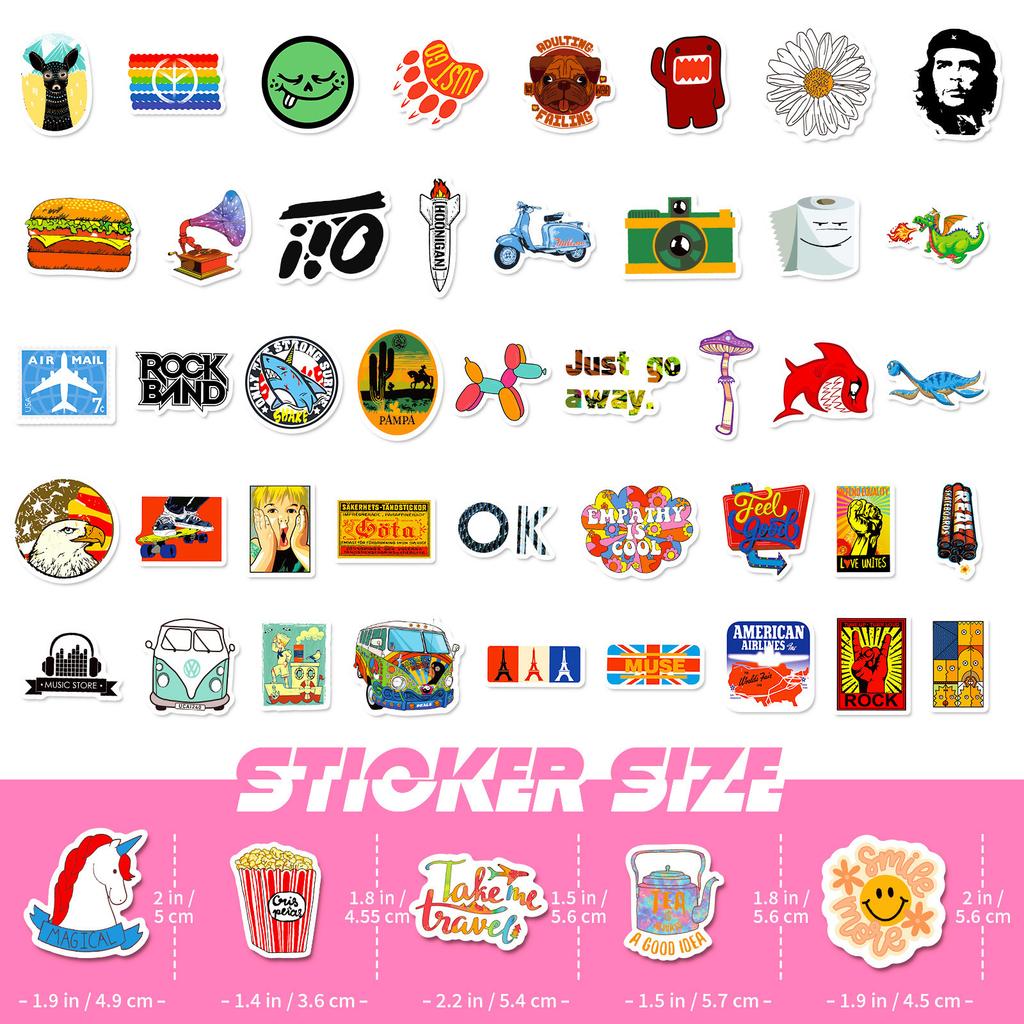 100 Small Size 4cm Small Fresh New Product Graffiti Sticker Water Cup Mobile Laptop Notepad