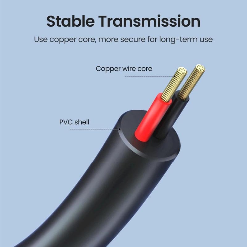 Type C to DC521 Power Cable Adjustable Voltages Adapter Cord 5V~20V for Type C Devices with LED Indicator Light