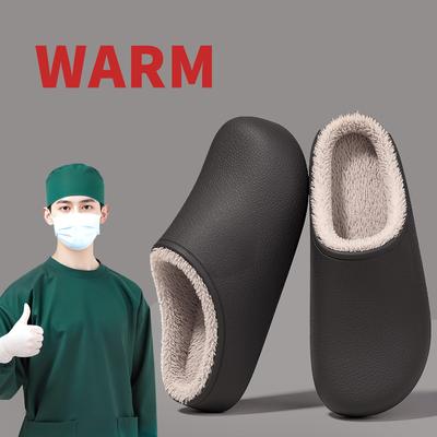 Chaussures chaudes d'hiver en coton pour hommes et femmes, pantoufles de maison en fourrure chaude, pantoufles en peluche antidérapantes EVA, chaussures d'intérieur à semelle épaisse pour Couple