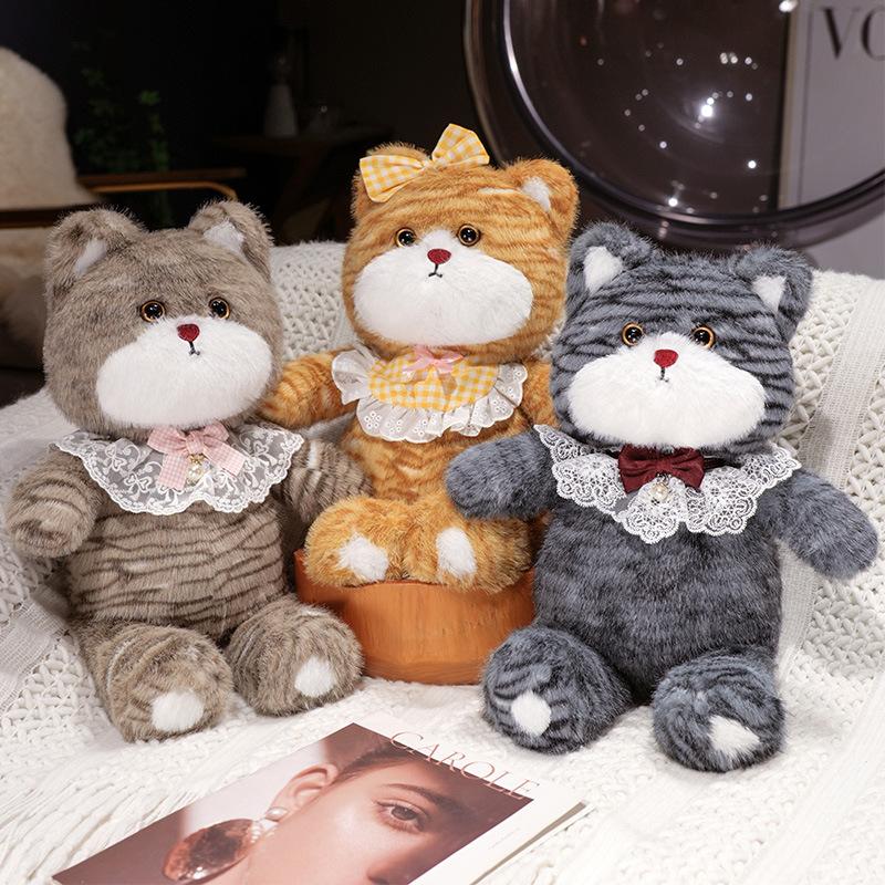 Bib cat doll plush toy kitten doll child soothing rag doll girl birthday gift
