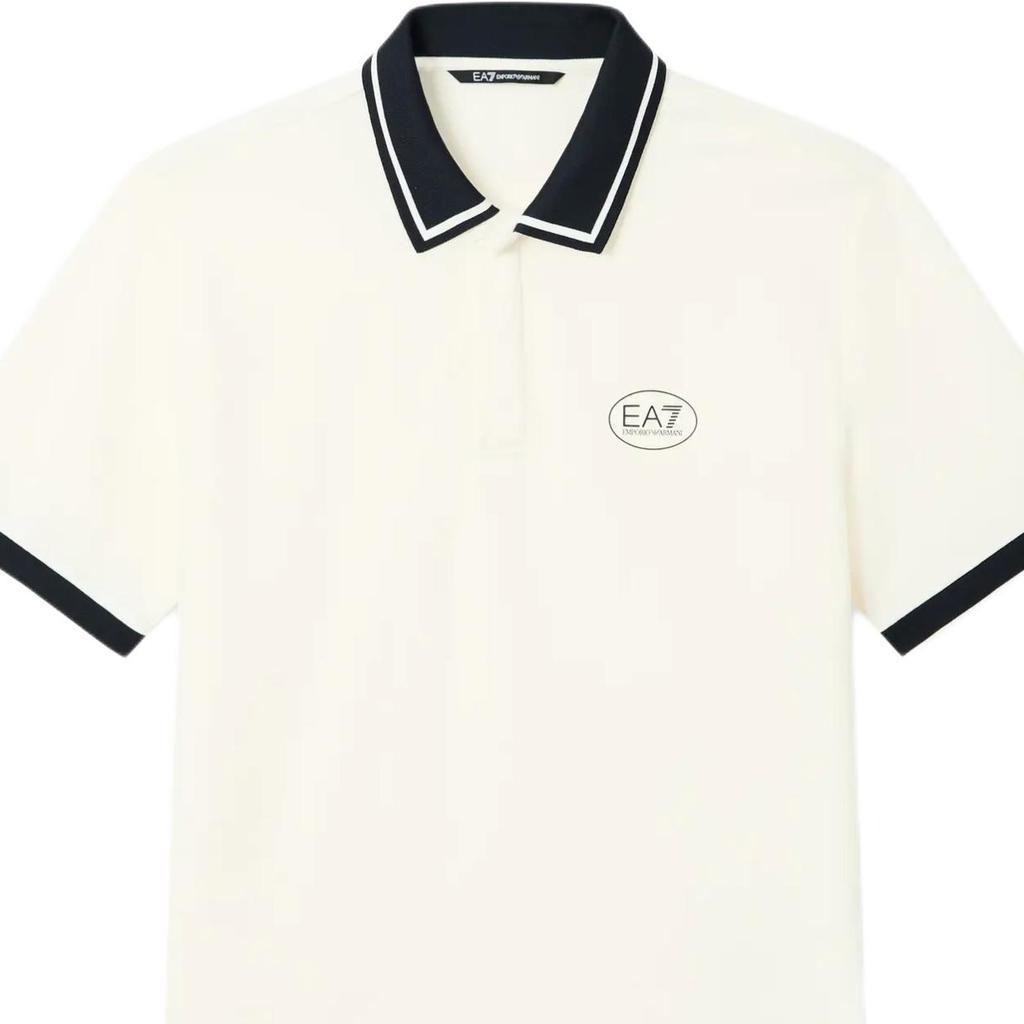 Emporio Armani EA7 Color Block Letter Embroidered Short Sleeve Polo Shirt Men tops 7M001538-AF13511-U0004