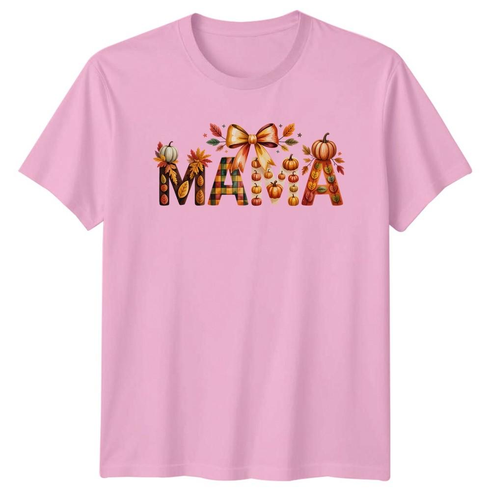 MAMA Unisexs TShirt Fall Leaves Pumpkin Autumn Mothers Day Gift For Her