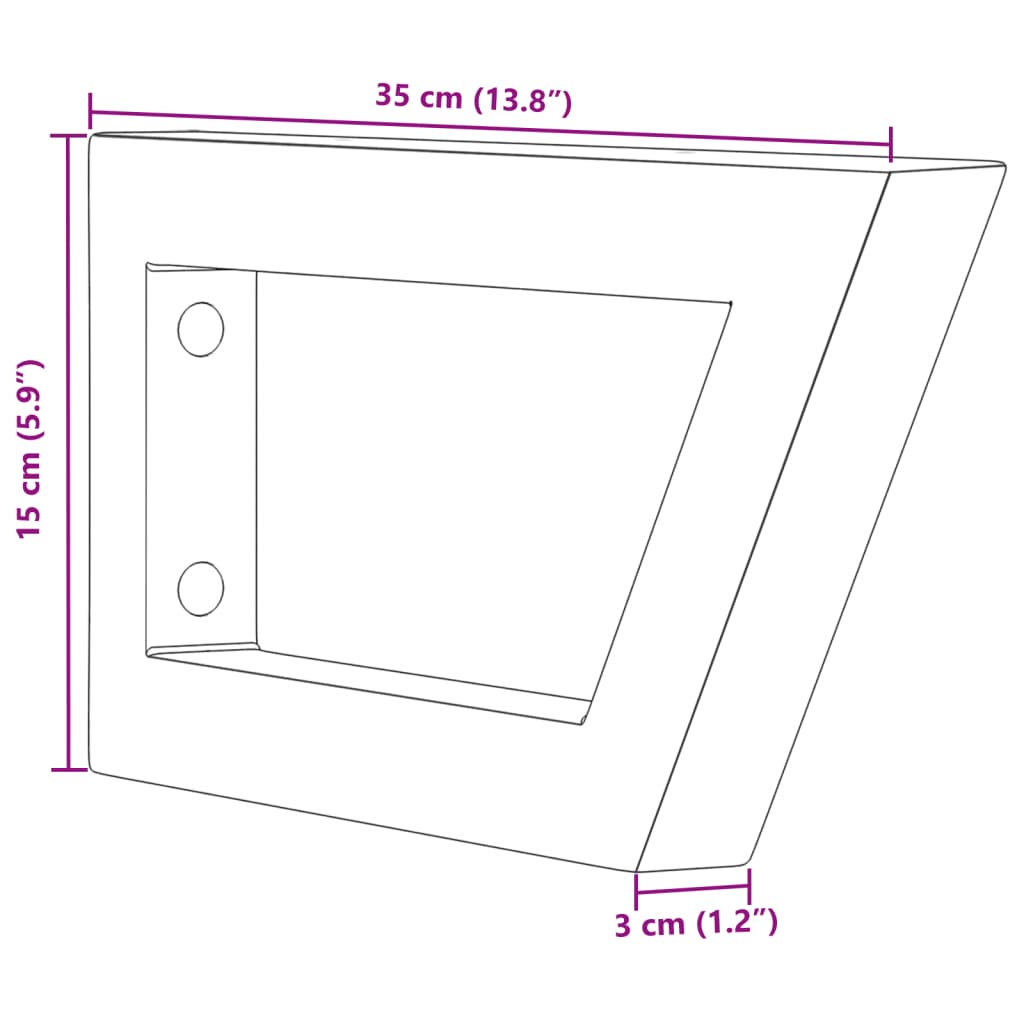 Washbasin Brackets 2 pcs Black Trapezoidal Steel